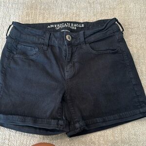 American Eagle black denim shorts